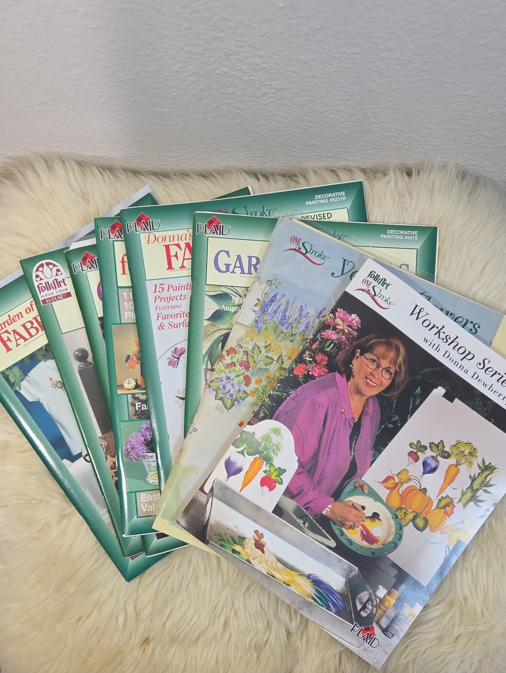 Donna Dewberry One Stroke Painting Book & Workshop Magazine Lot of 8 Plaid